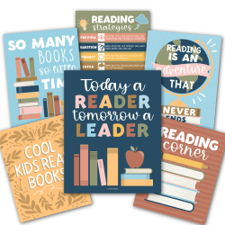 Hadley Designs Posters, Colorful Pastel Reading, Set Of 6