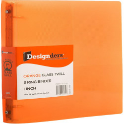 JAM PAPER 3 Ring Plastic Binder, 1 inch, Orange