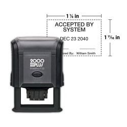 Custom 2000 Plus® PrintPro™ Self-Inking Date Stamp, Economy, 53D/Rectangle, 1-1/8" x 1-11/16", 70% Recycled, 1- Or 2-Color