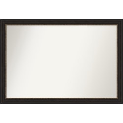 Amanti Art Narrow Non-Beveled Rectangle Framed Bathroom Wall Mirror, 27-1/2" x 39-1/2", Accent Bronze