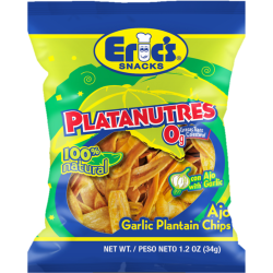 Rovira Foods Eric’s Plantain Chips, Garlic, 1.2 Oz