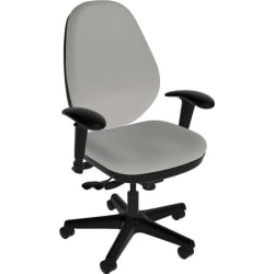 Sitmatic GoodFit Multifunction High-Back Chair With Adjustable Arms, Gray Polyurethane/Black