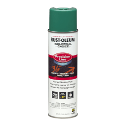 Rust-Oleum Industrial Choice M1800 System Water-Based Precision Line Inverted Marking Paint, 17 Oz, APWA Safety Green, Pack Of 12 Cans