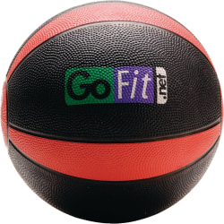 GoFit Medicine Ball (8 lbs; Black and Red) - Black, Red - Rubber
