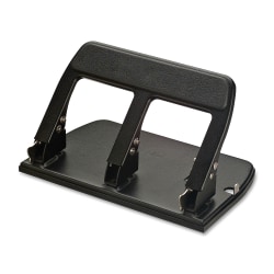OIC® Heavy-Duty Padded Handle 3-Hole Punch, Black