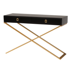 Baxton Studio Madan Modern And Contemporary Console Table, 29-1/2"H x 47-1/4"W x 15-3/4"D, Black/Gold