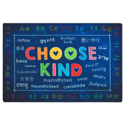 Carpets for Kids® Pixel Perfect Collection™ Choose Kind Activity Rug, 4' x 6', Blue