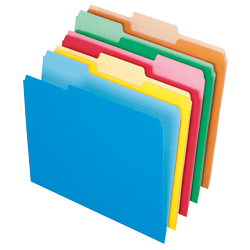 Office Depot® Brand 2-Tone File Folders, 1/3 Cut, Letter Size, Assorted Primary Colors, Box Of 100