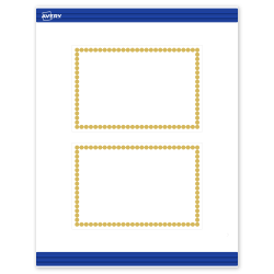 Avery® Print-To-The-Edge Postcards With Sure Feed® Technology, S00-DJD-PRMWC10, Rectangle, 4" x 6", Matte White, Preprinted Gold Beads Design, Pack Of 20