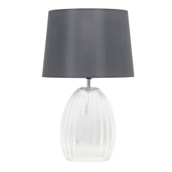 Lalia Home Fluted Glass Table Lamp, 17-5/8"H, Gray/Clear