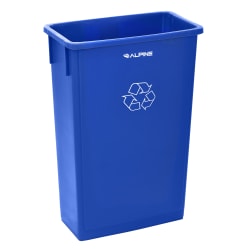 Alpine Industries Trash Can Recycle Bin And Paper Slotted Recycling Lid, 23 Gallons, Blue