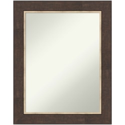 Amanti Art Non-Beveled Rectangle Framed Bathroom Wall Mirror, 29" x 23", Lined Bronze