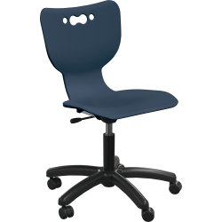 MooreCo Hierarchy Armless Mobile Chair With 5-Star Base, Soft Casters, Navy/Black