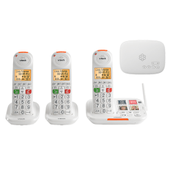 Ooma® Senior VOIP Phone Bundle with 3 Amplified Cordless Handsets