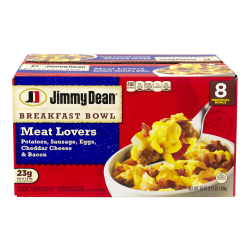 Jimmy Dean Meat Lovers Breakfast Bowls, 56 Oz, Box Of 8 Bowls