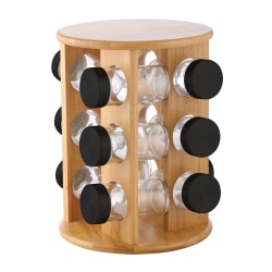 EuroHome Elle Décor 12-Jar Spice Rack Organizer, Wood