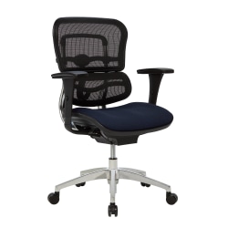 WorkPro® 12000 Series Ergonomic Mesh/Premium Fabric Mid-Back Chair, Black/Navy