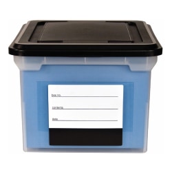 Advantus Letter And Legal File Tote, 18"L x 14-1/4"W x 10-7/8"H, Clear/Black, Total Qty 1