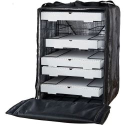 American Metalcraft Deluxe Pizza Delivery Bag, With Rack, 27"H x 19"W x 19"D, Black