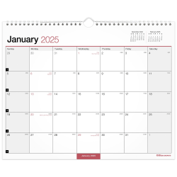 2025 Office Depot Monthly Wall Calendar, 15" x 12", Traditional, January 2025 To December 2025, OD302428