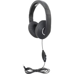 Hamilton Buhl Smart-Trek Mini Headphone With In-Line Volume Control And 3.5mm TRS Plug - Stereo - Black, Silver - STM1BK
