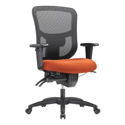 WorkPro® 9500XL Series Big & Tall Ergonomic Mesh/Premium Fabric Mid-Back Chair, Black/Tangerine, BIFMA Compliant