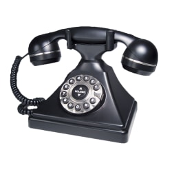 TeleMatrix Retro Series Corded Phone, Black, 260091