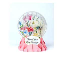 Up With Paper Everyday Pop-Up Greeting Card, Snow Globe, 5" x 3-3/4", Watercolor Bouquet