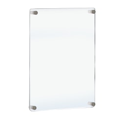 Azar Displays Floating Styrene Vertical/Horizontal Wall Frame, 28"H x 22"W x 1"D, Clear/Silver