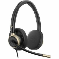 Poly Mission 825 Headset - Stereo - USB - Wired - On-ear - Binaural - Supra-aural - Black