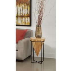Coast to Coast Luca Wooden Abstract Accent Table, 26"H x 16"W x 16"D, Natural