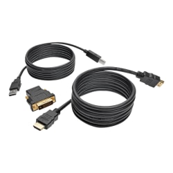 Tripp Lite 6ft HDMI DVI USB KVM Cable Kit USB A/B Keyboard Video Mouse 6' - Video / audio / data cable kit - 6 ft - black - molded