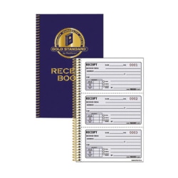 Rediform® Gold Standard Receipt Book, 2-Part, Carbonless, 5 1/2" x 8 1/2", 225 Sheets