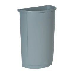 Rubbermaid® Half-Round Wastebaskets, 21 Gallons, 28 5/8" x 12", Gray