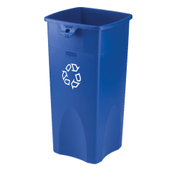 Rubbermaid® Square Recycling Container, Blue/White