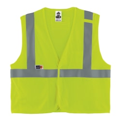Ergodyne GloWear® Flame-Resistant Hi-Vis Safety Vest, Type R, Class 2, 4X/5X, Lime