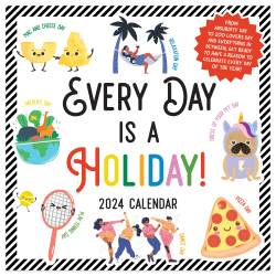 2024 TF Publishing Art & Design Monthly Mini Wall Calendar, 7" x 7", Every Day Is A Holiday, January To December 2024