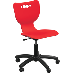 MooreCo Hierarchy Armless Mobile Chair With 5-Star Base, Soft Casters, Red/Black