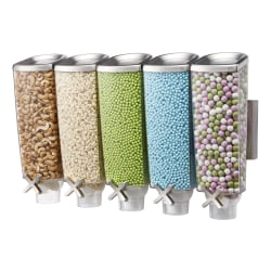Rosseto Serving Solutions EZ-PRO™ Dry Food Dispenser, 5-Container, Wall-Mounted, 640 Oz, Stainless