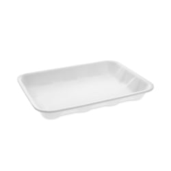 Pactiv Evergreen Foam Trays, Meat, #4D, 9-1/2" x 7" x 1-1/4", White, Pack Of 500 Trays