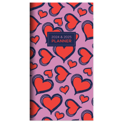 2023-2024 TF Publishing 2-Year Monthly Pocket Planner, 3-1/2" x 6-1/2", Hearts, January 2023 To December 2024