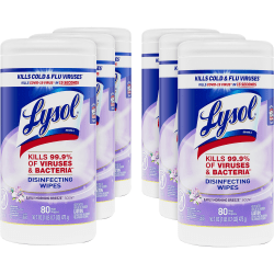 Lysol® Disinfecting Wipes, Early Morning Breeze Scent, 80 Wipes Per Canister, Carton Of 6 Canisters