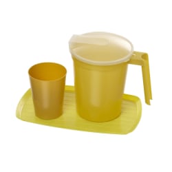 Medline Water Tumbler & Pitcher Sets With Tray, Gold, Pack Of 12