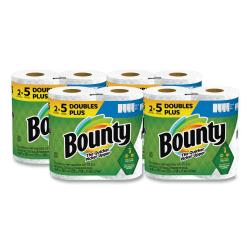 Bounty® Select-a-Size Kitchen Roll Paper Towels, 2-Ply, White, 6 x 11, 113 Sheets/Roll, 2 Double Plus Rolls/Pack, 4 Packs/Carton