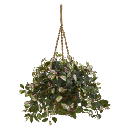 Nearly Natural Hoya 30"H Artificial Plant With Hanging Basket, 30"H x 26"W x 26"D, Green