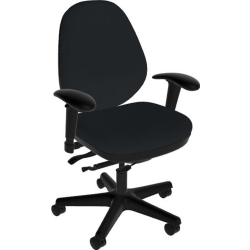 Sitmatic GoodFit Enhanced Synchron Mid-Back Chair With Adjustable Arms, Black/Black