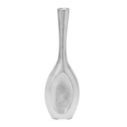 Anji Mountain Large Vase, 10"H x 3"W x 2"D, Silver