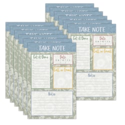 Teacher Created Resources Notepad, 5-1/4" x 8-1/4", 50 Sheets, Classroom Cottage, Pack Of 12