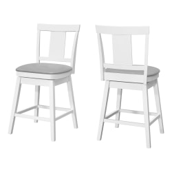 Monarch Specialties Archer Bar Stools, White/Gray, Set Of 2 Stools
