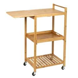 Honey Can Do Bamboo Kitchen Cart, With Wheels, 38"H x 15"W x 34"D